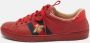 Gucci Vintage Pre-owned Leather sneakers Red Heren - Thumbnail 2