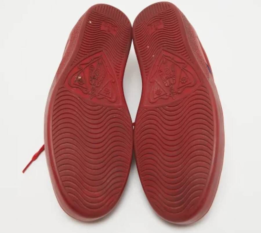 Gucci Vintage Pre-owned Leather sneakers Red Heren