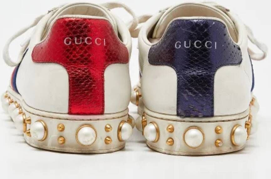 Gucci Vintage Pre-owned Leather sneakers White Dames