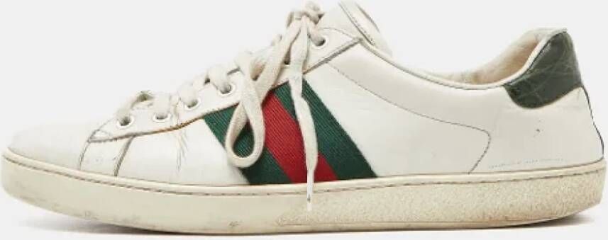 Gucci Vintage Pre-owned Leather sneakers White Dames