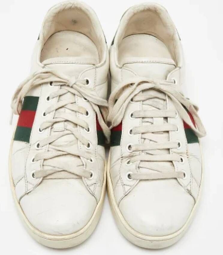 Gucci Vintage Pre-owned Leather sneakers White Dames