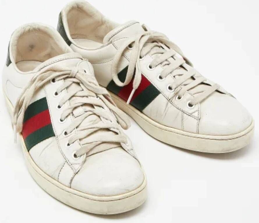 Gucci Vintage Pre-owned Leather sneakers White Dames