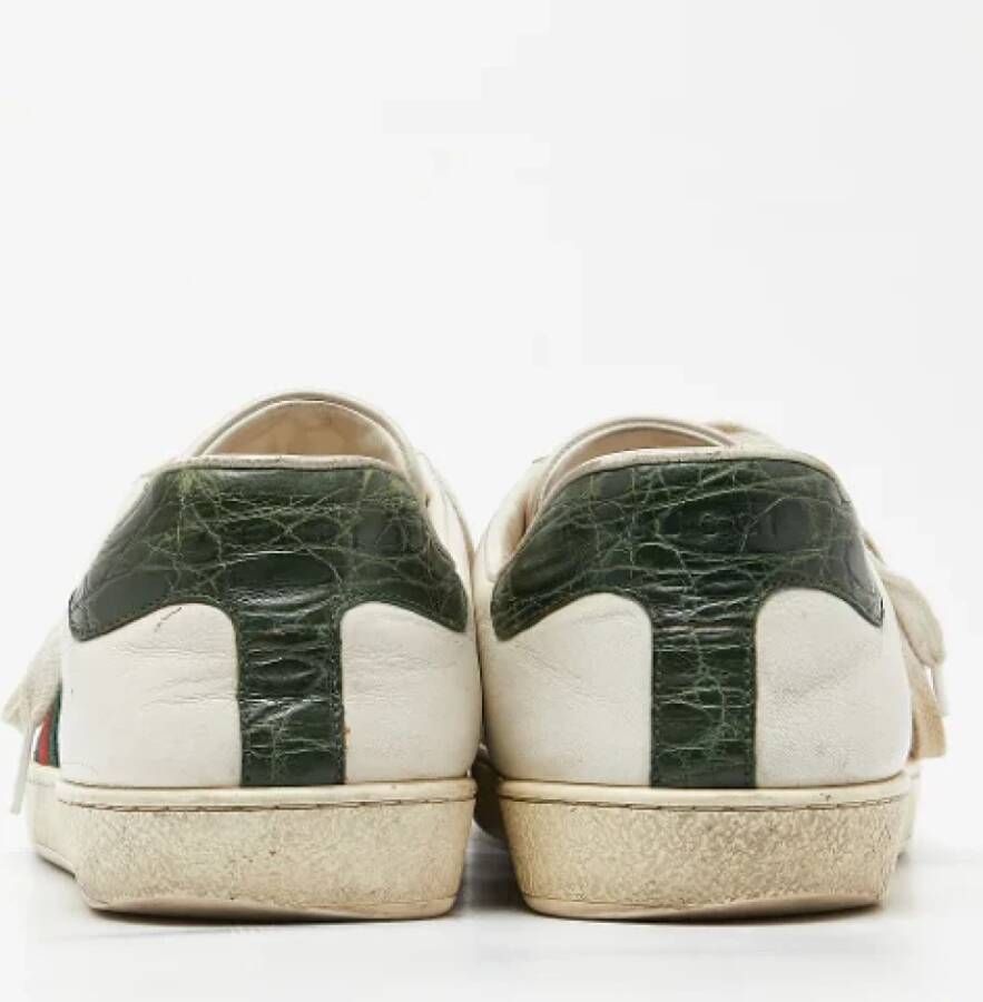 Gucci Vintage Pre-owned Leather sneakers White Dames