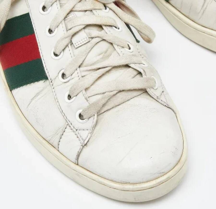 Gucci Vintage Pre-owned Leather sneakers White Dames