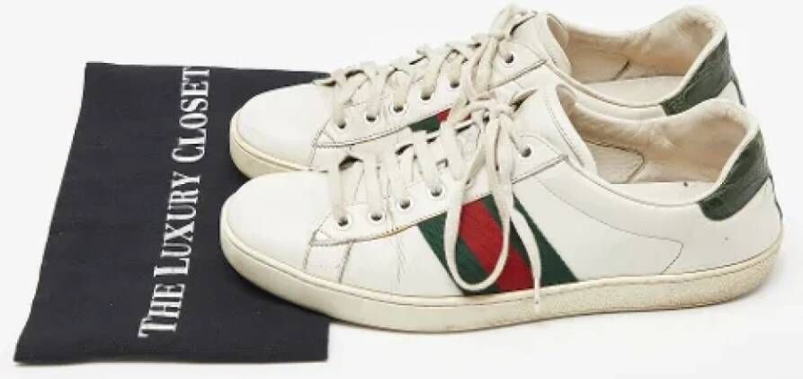 Gucci Vintage Pre-owned Leather sneakers White Dames