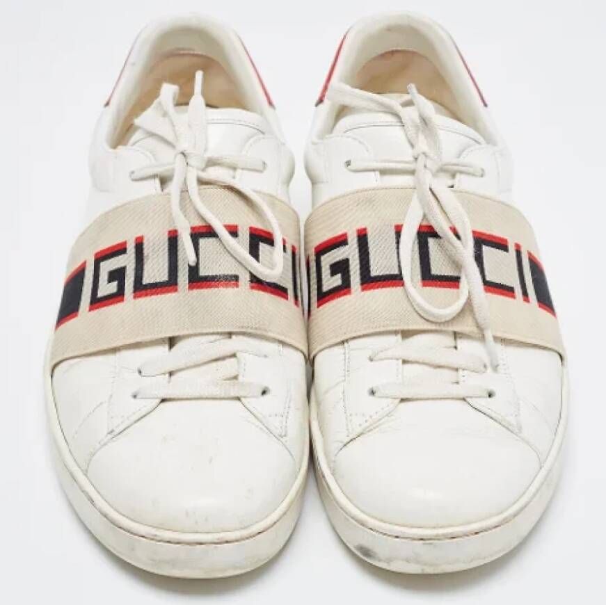 Gucci Vintage Pre-owned Leather sneakers White Dames