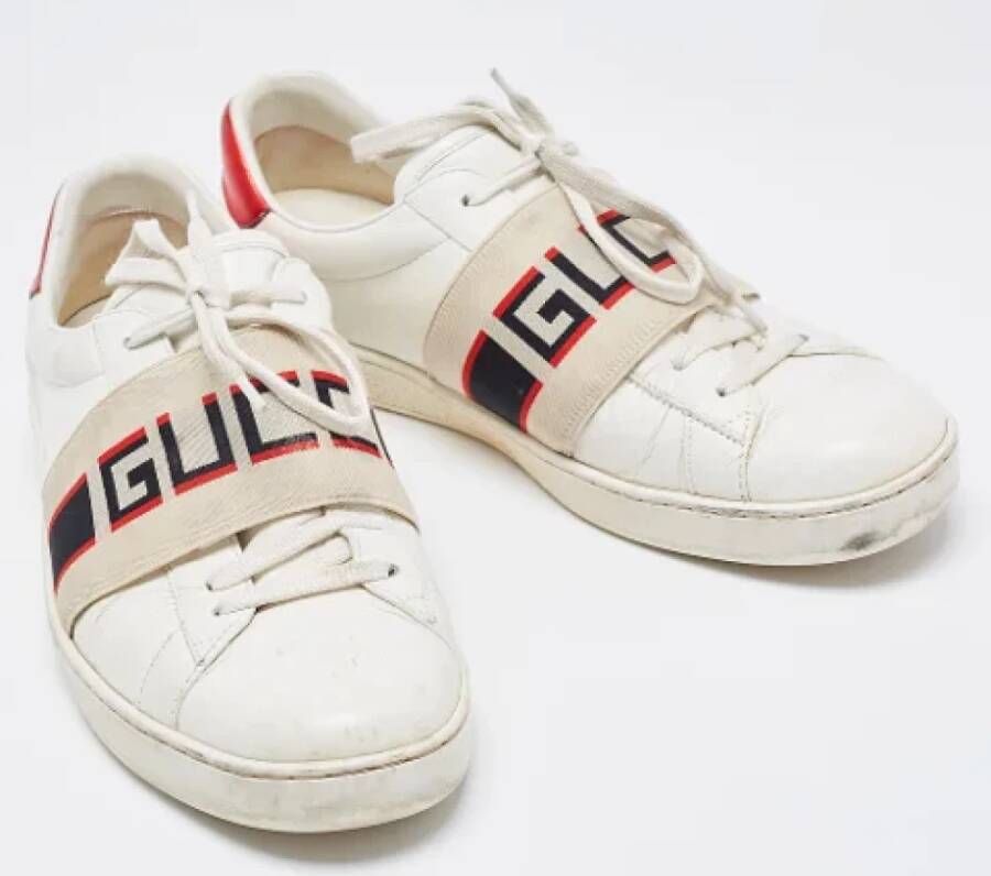 Gucci Vintage Pre-owned Leather sneakers White Dames