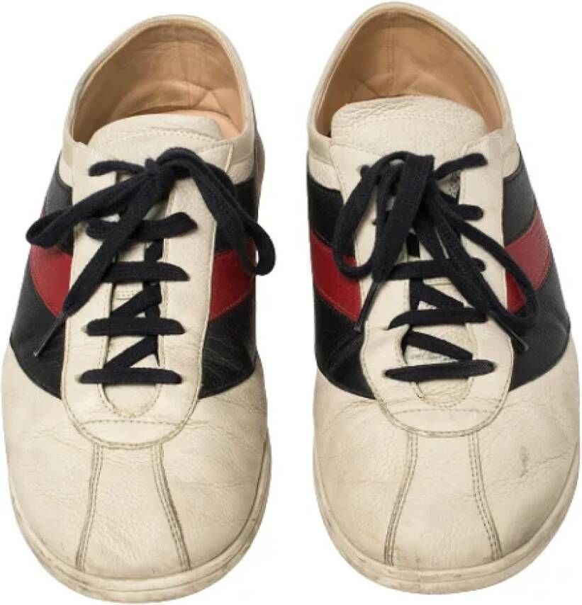 Gucci Vintage Pre-owned Leather sneakers White Dames