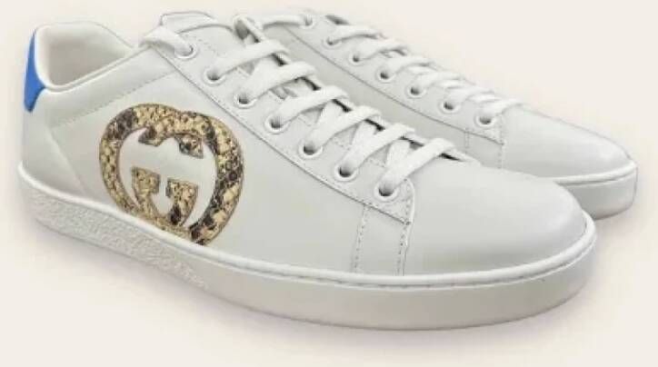 Gucci Vintage Pre-owned Leather sneakers White Dames