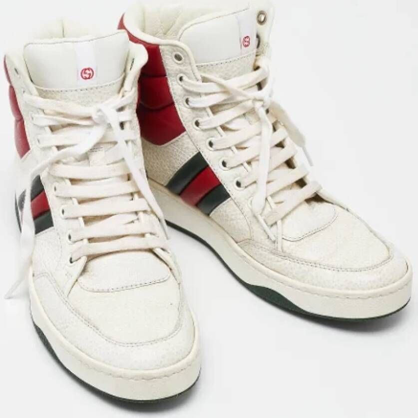 Gucci Vintage Pre-owned Leather sneakers White Dames