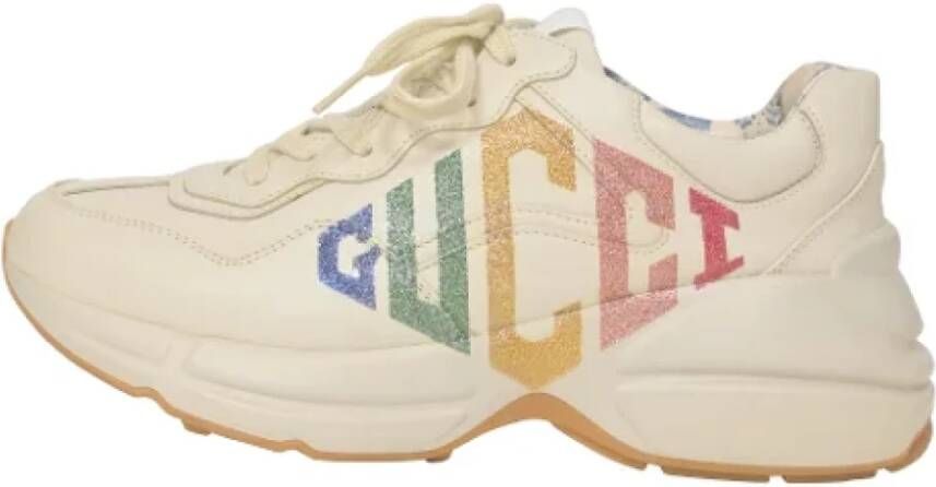Gucci Vintage Pre-owned Leather sneakers White Dames