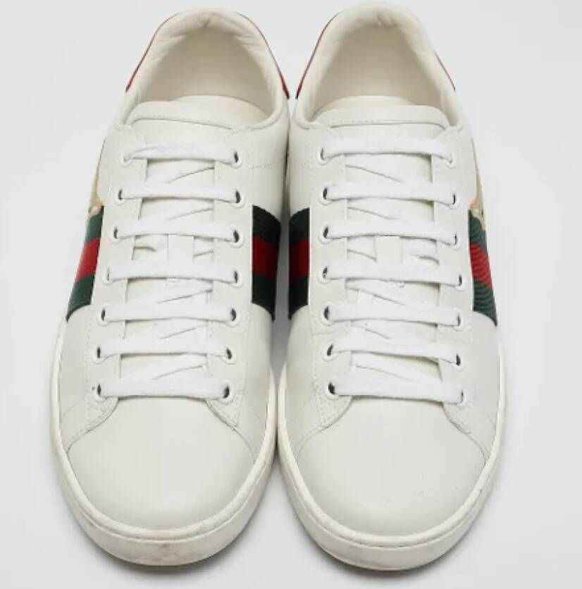 Gucci Vintage Pre-owned Leather sneakers White Dames