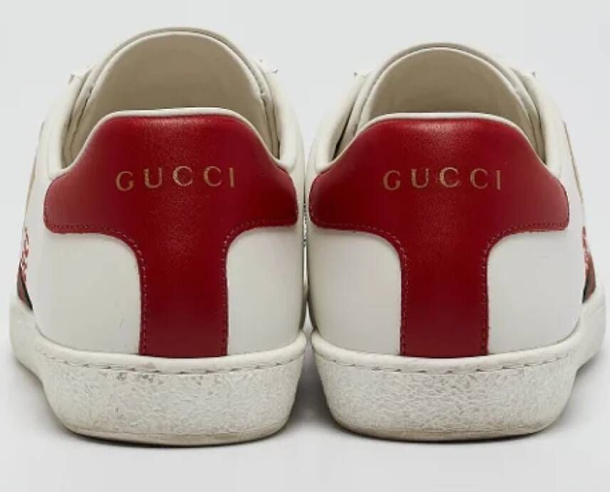 Gucci Vintage Pre-owned Leather sneakers White Dames