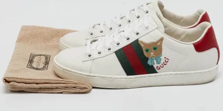 Gucci Vintage Pre-owned Leather sneakers White Dames