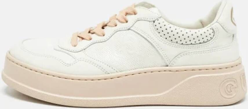 Gucci Vintage Pre-owned Leather sneakers White Dames