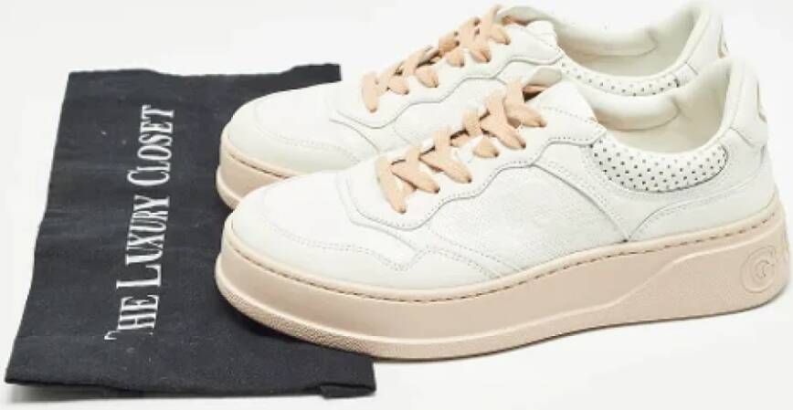 Gucci Vintage Pre-owned Leather sneakers White Dames