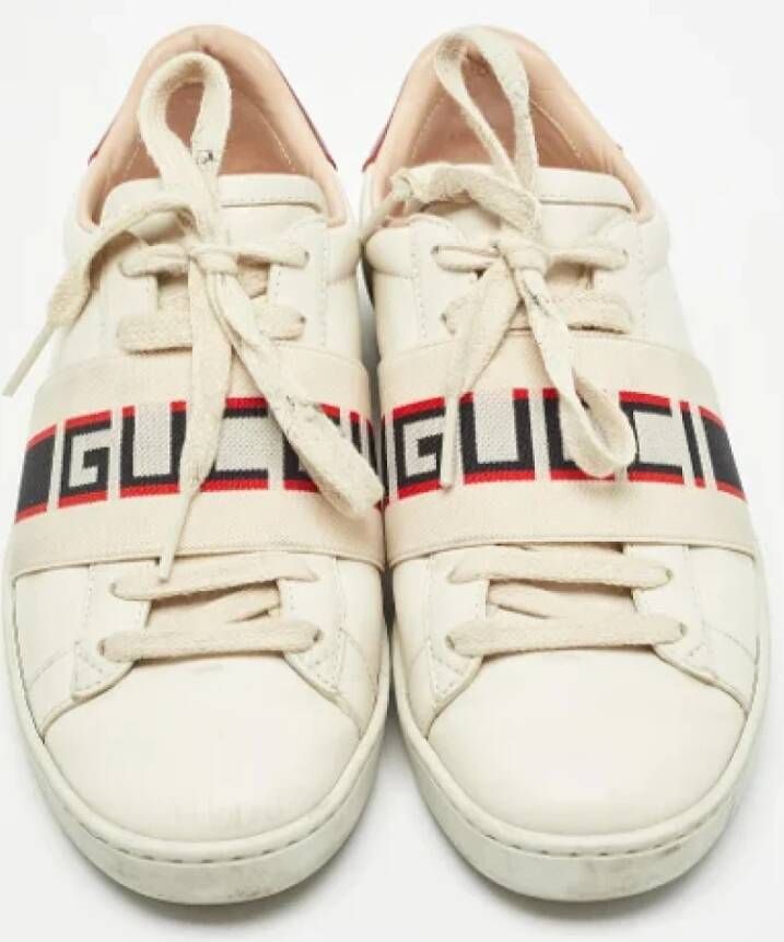 Gucci Vintage Pre-owned Leather sneakers White Dames