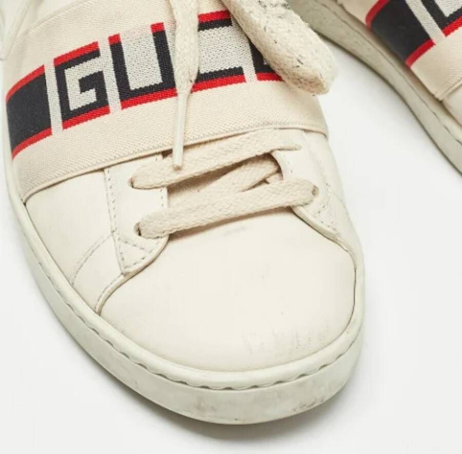 Gucci Vintage Pre-owned Leather sneakers White Dames