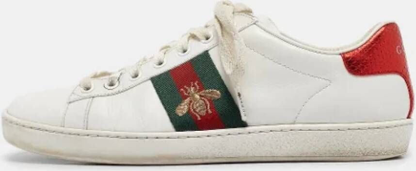 Gucci Vintage Pre-owned Leather sneakers White Dames