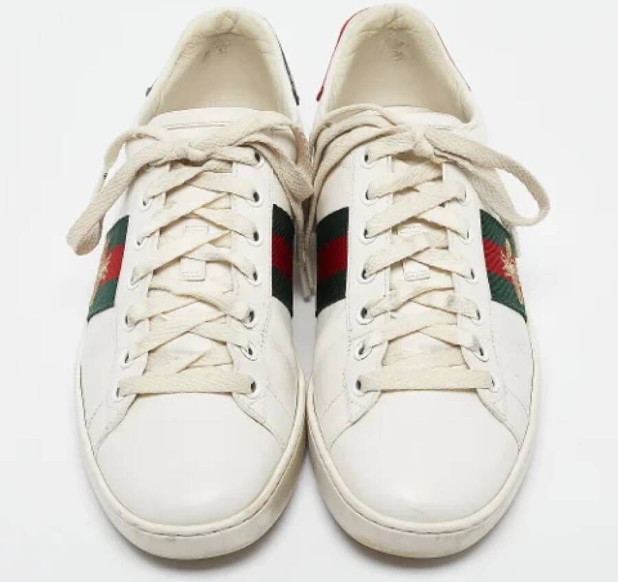 Gucci Vintage Pre-owned Leather sneakers White Dames