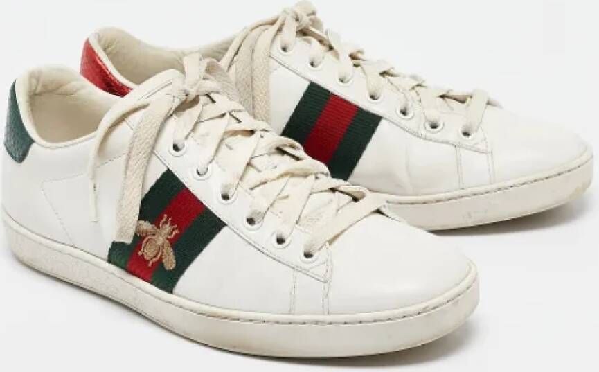 Gucci Vintage Pre-owned Leather sneakers White Dames