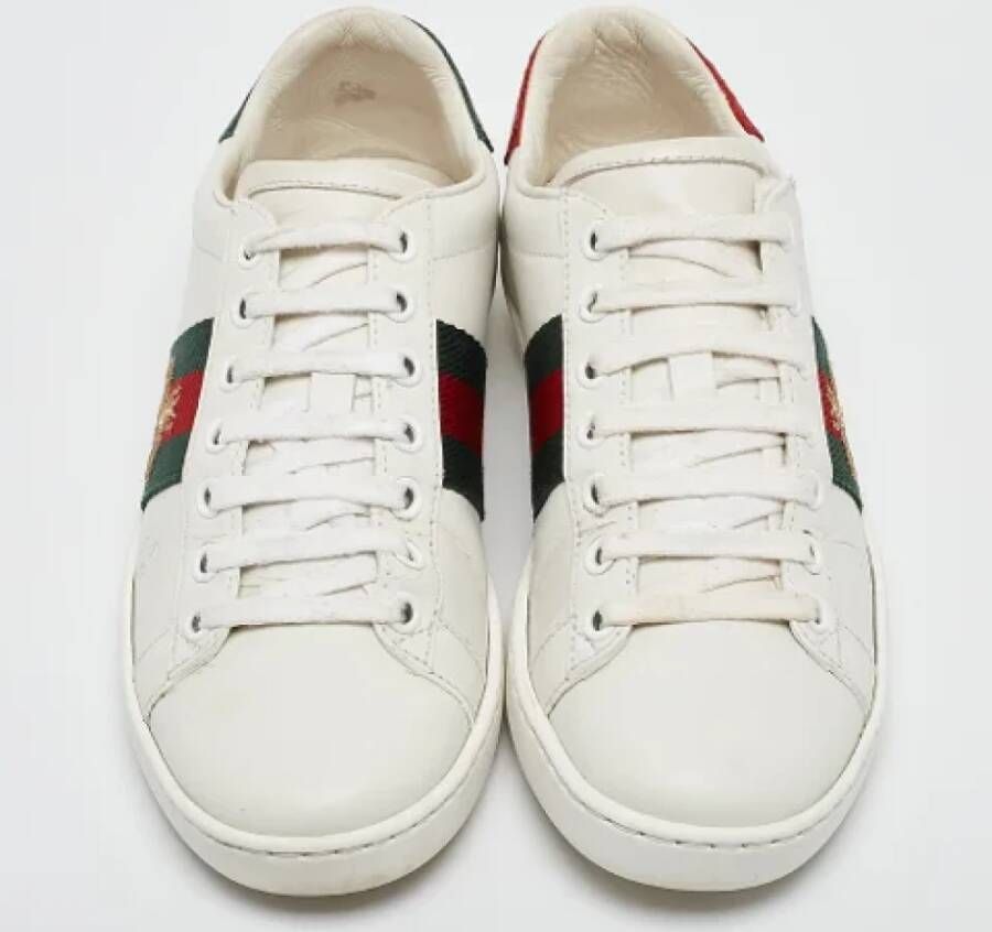 Gucci Vintage Pre-owned Leather sneakers White Dames
