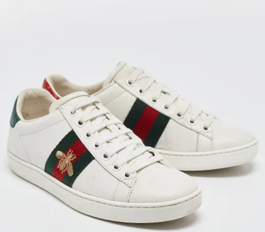Gucci Vintage Pre-owned Leather sneakers White Dames