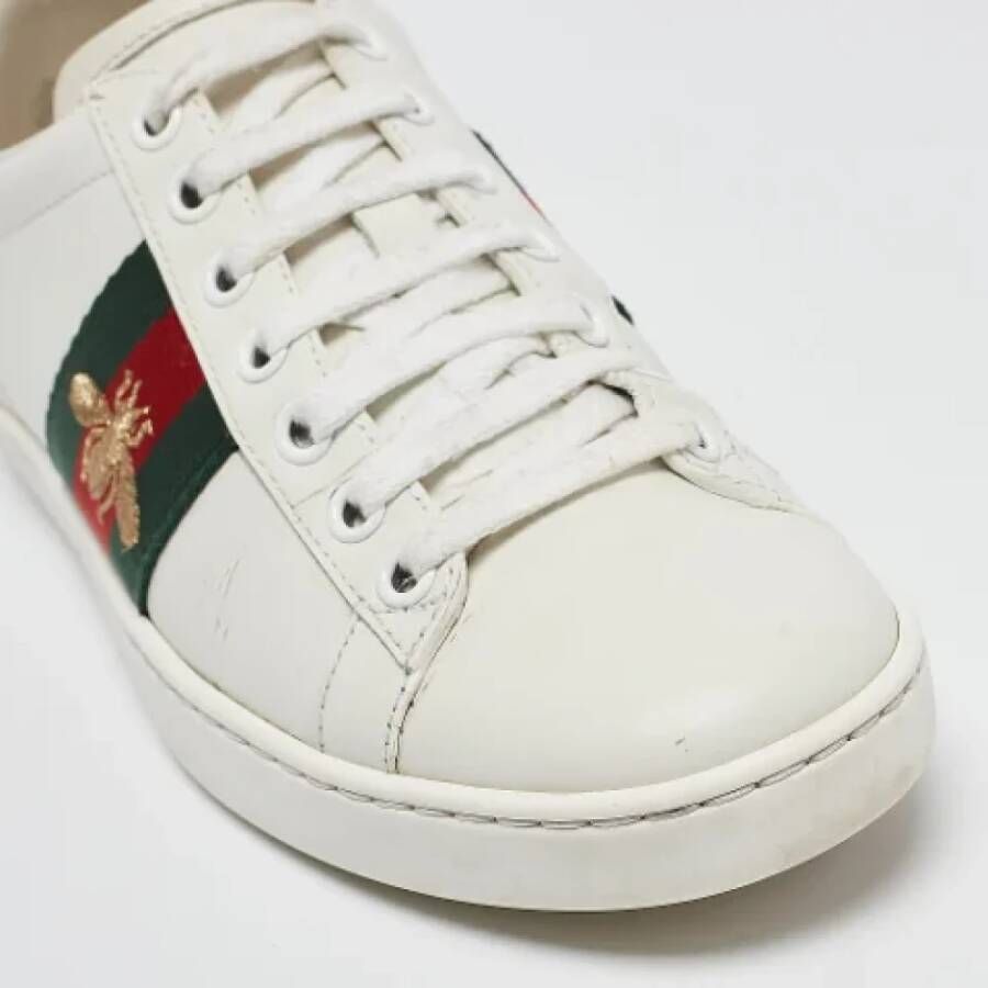 Gucci Vintage Pre-owned Leather sneakers White Dames