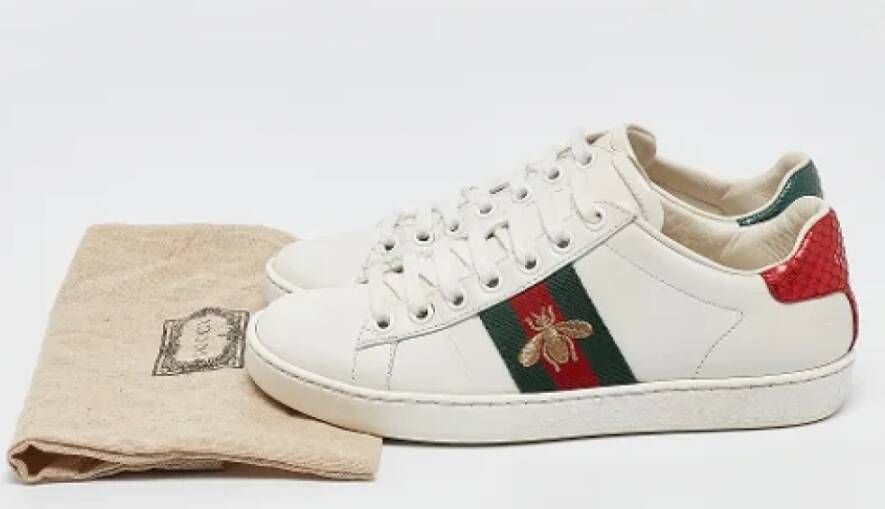 Gucci Vintage Pre-owned Leather sneakers White Dames