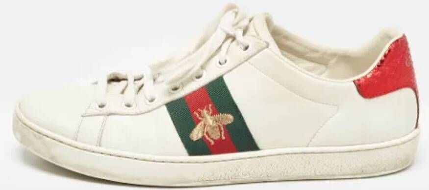 Gucci Vintage Pre owned Leather sneakers White Dames Schoenen