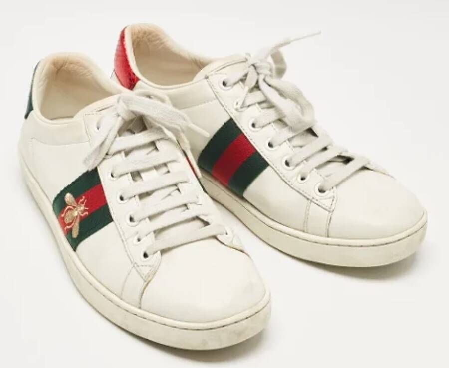 Gucci Vintage Pre-owned Leather sneakers White Dames