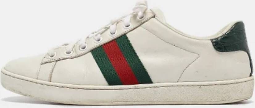 Gucci Vintage Pre-owned Leather sneakers White Dames