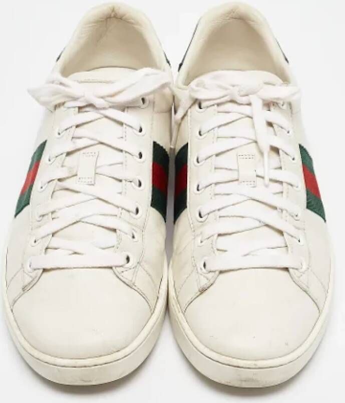 Gucci Vintage Pre-owned Leather sneakers White Dames