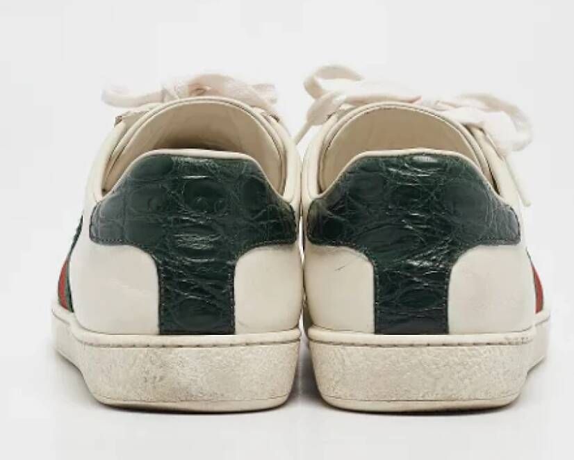 Gucci Vintage Pre-owned Leather sneakers White Dames