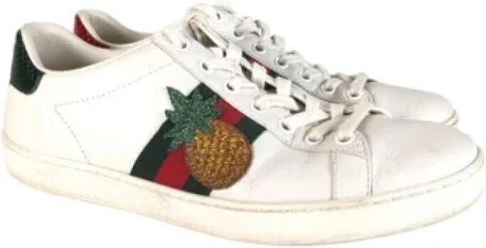 Gucci Vintage Pre-owned Leather sneakers White Dames