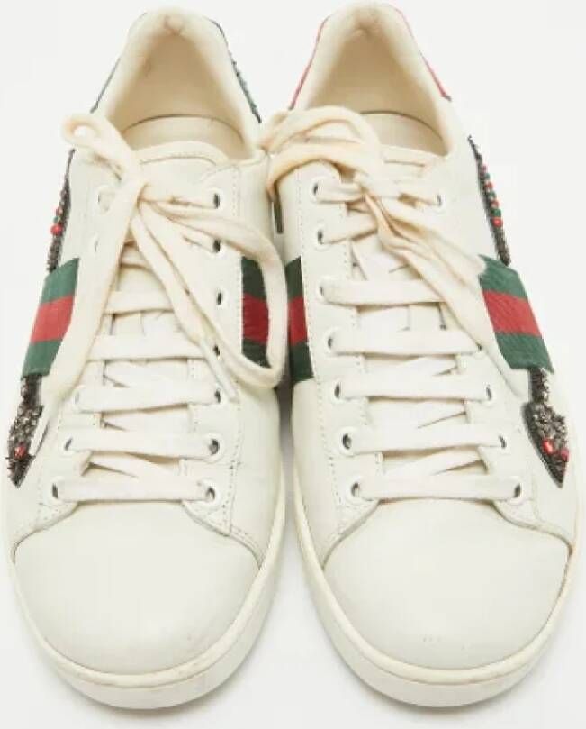 Gucci Vintage Pre-owned Leather sneakers White Dames