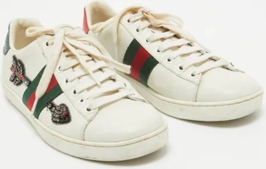 Gucci Vintage Pre-owned Leather sneakers White Dames