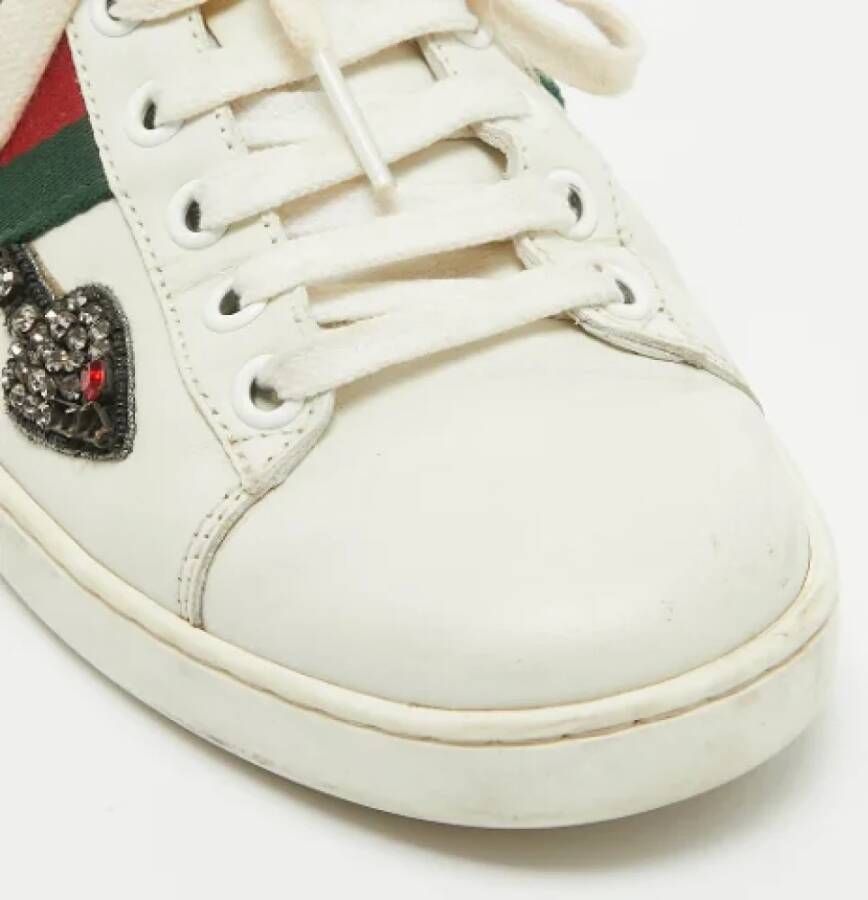 Gucci Vintage Pre-owned Leather sneakers White Dames