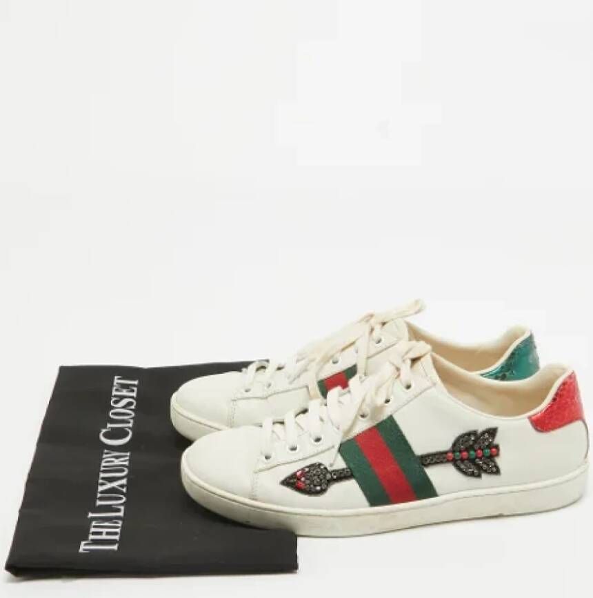 Gucci Vintage Pre-owned Leather sneakers White Dames