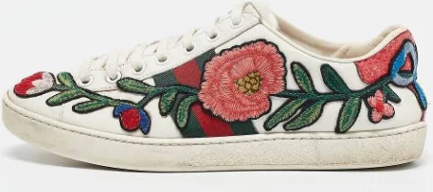 Gucci Vintage Pre-owned Leather sneakers White Dames