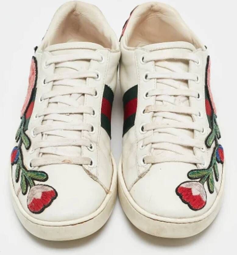 Gucci Vintage Pre-owned Leather sneakers White Dames