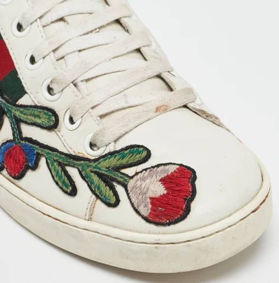 Gucci Vintage Pre-owned Leather sneakers White Dames