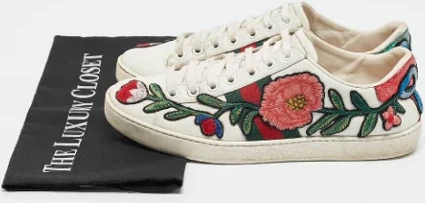 Gucci Vintage Pre-owned Leather sneakers White Dames