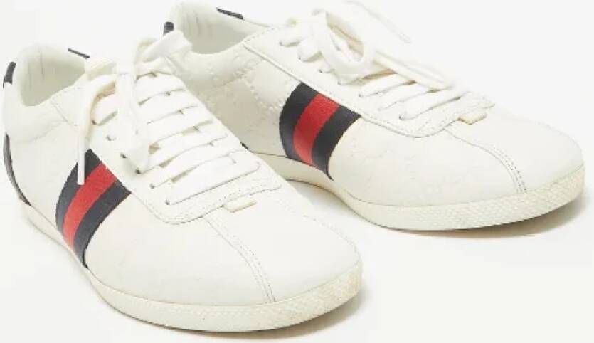 Gucci Vintage Pre-owned Leather sneakers White Dames