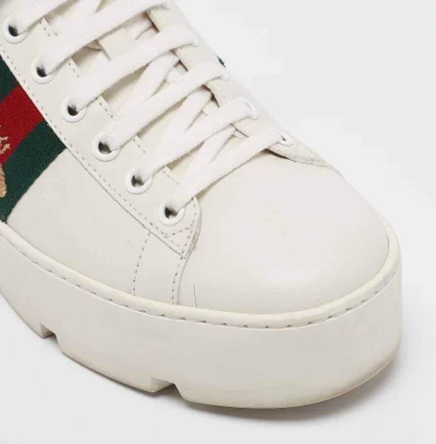 Gucci Vintage Pre-owned Leather sneakers White Dames