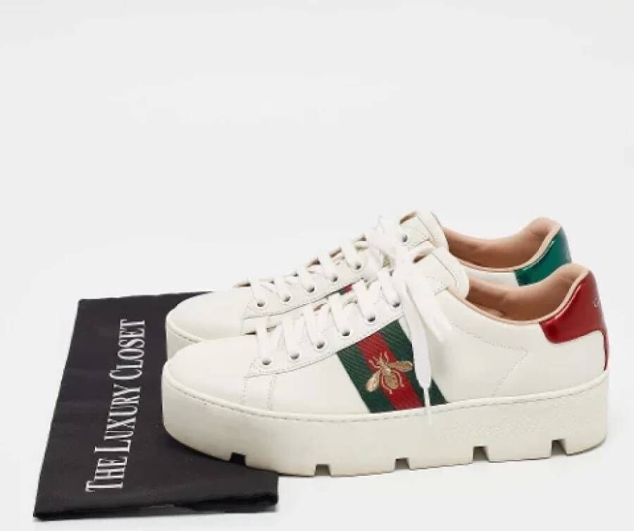 Gucci Vintage Pre-owned Leather sneakers White Dames