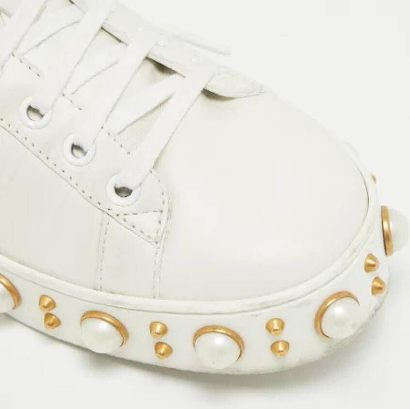 Gucci Vintage Pre-owned Leather sneakers White Dames