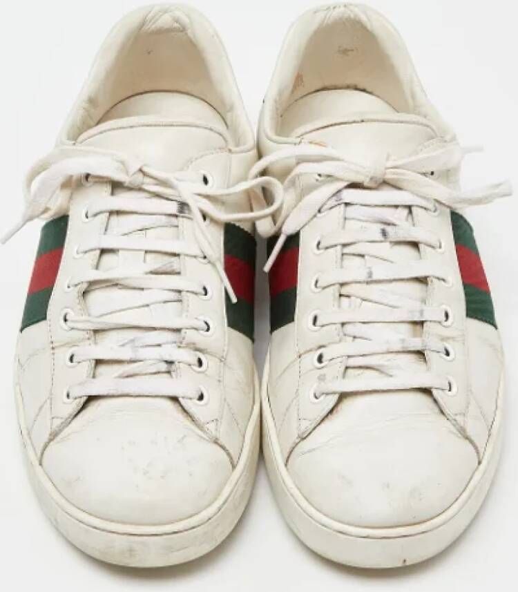 Gucci Vintage Pre-owned Leather sneakers White Heren