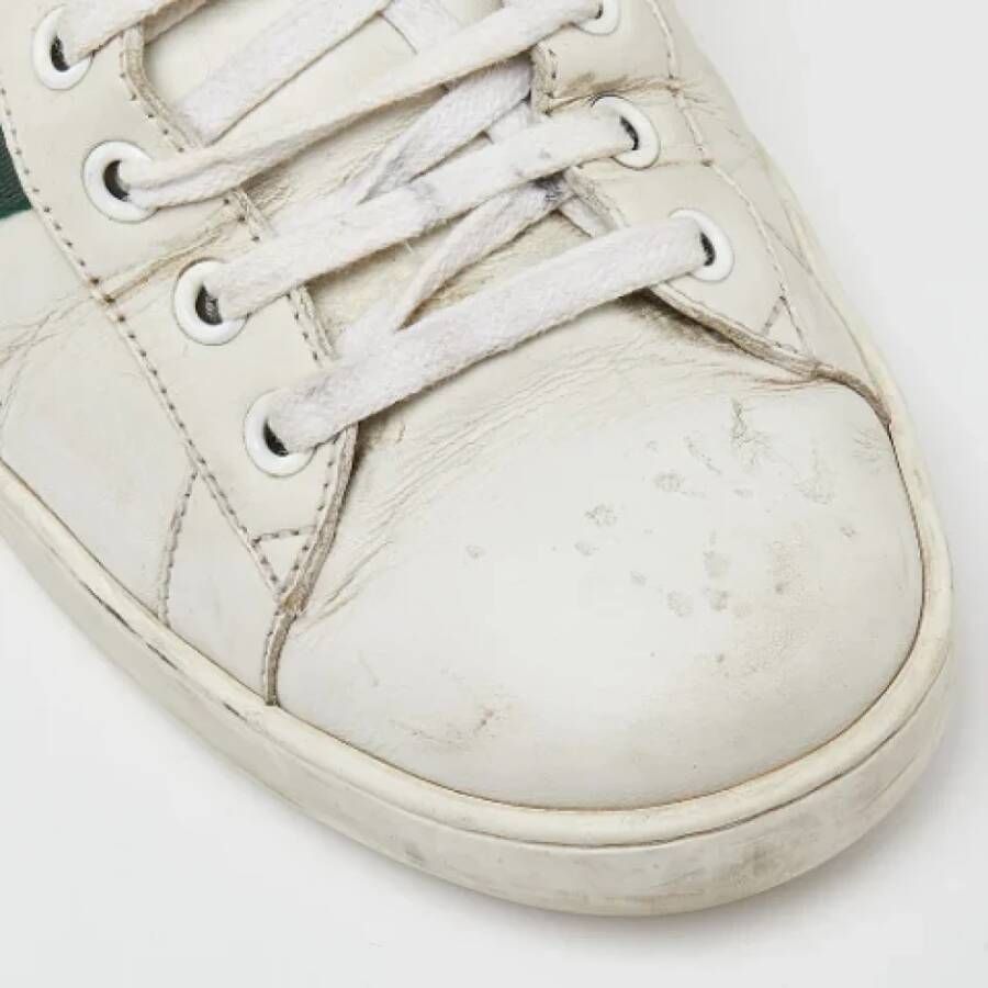 Gucci Vintage Pre-owned Leather sneakers White Heren