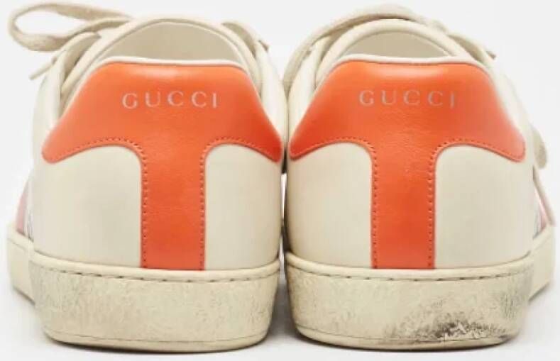Gucci Vintage Pre-owned Leather sneakers White Heren